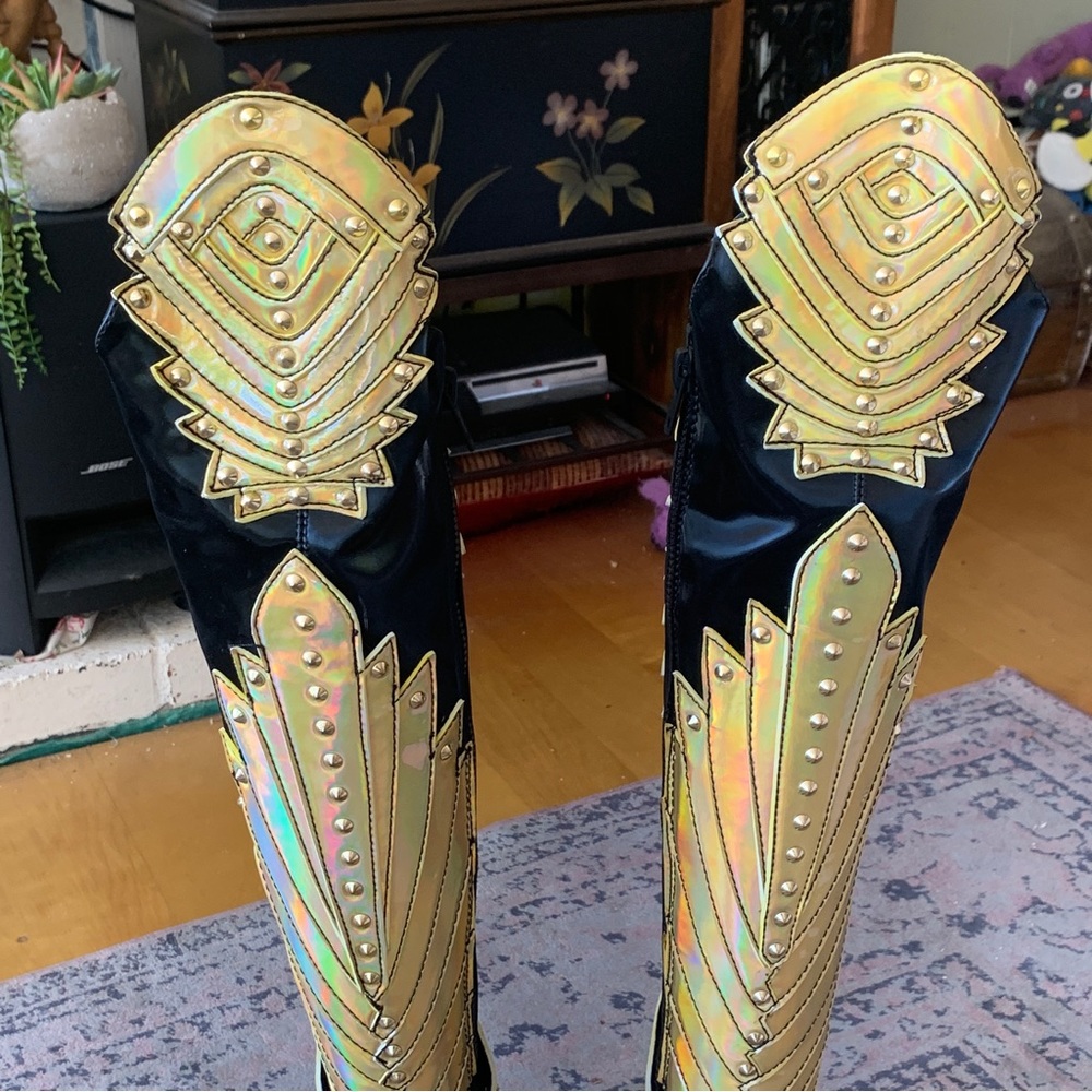 Last pair! New Dolls Kill Wrath of Goddess Knee Boots - Picture 10 of 11